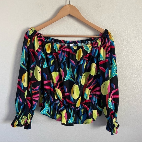 NWT Tabitha Brown x Target Lemon Print Bardot Top Off The Shoulder Size Medium - Picture 4 of 13